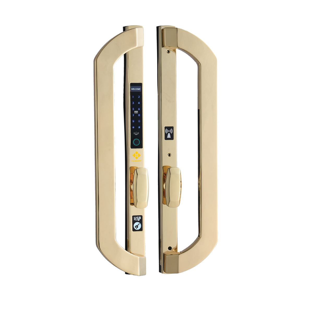 Khóa cửa nhôm Hubert HB CNI8 EU Gold 24K kết nối app