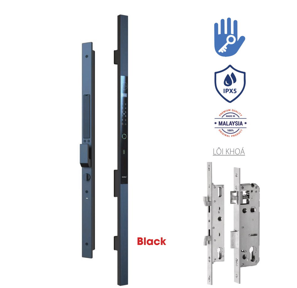 Khóa cửa nhôm Avolock AN-390 Black App wifi