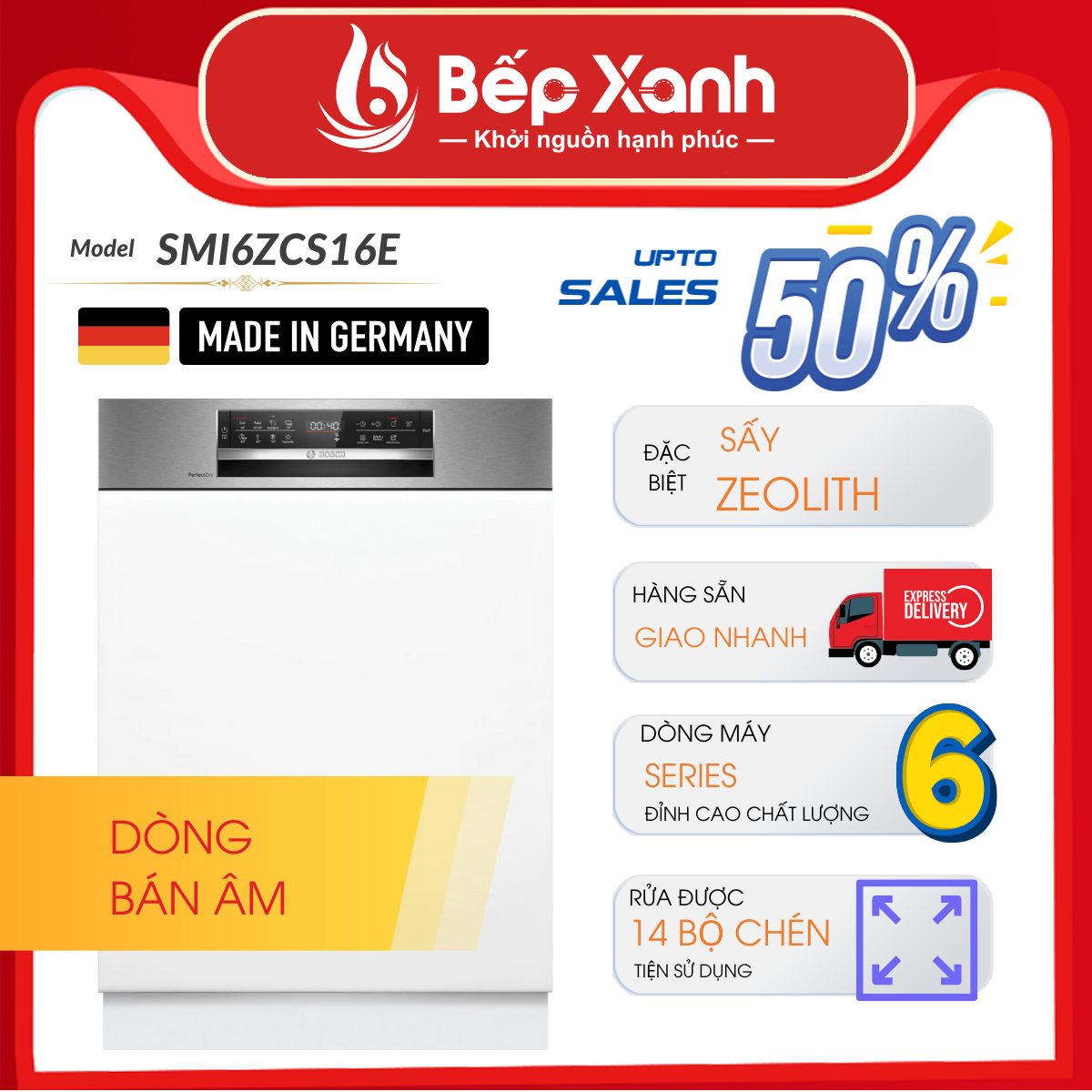 Máy Rửa Chén Độc Lập Series 6 Bosch SMS69N22EU/ Nhập Khẩu Liên Bang Đức